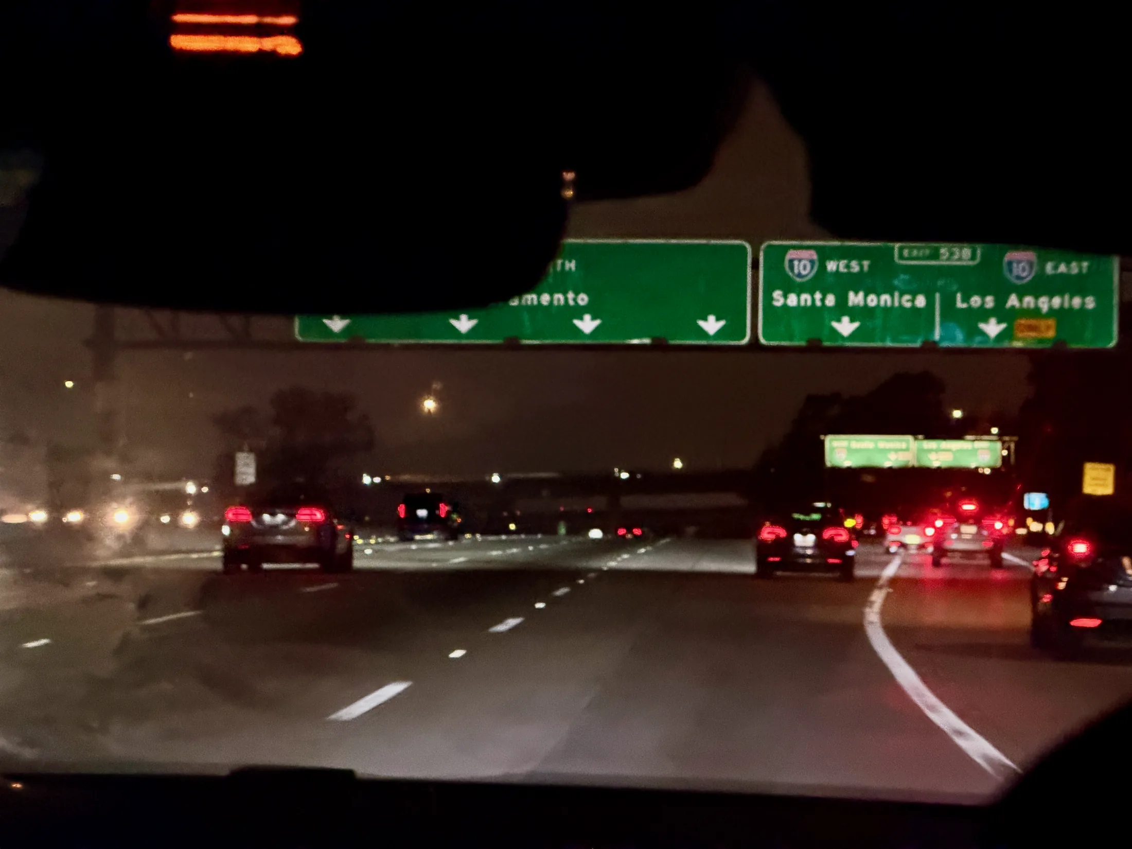 Waymo ride home from LAX on the freeway